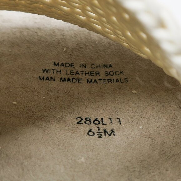 Vintage 90s LifeStride White Woven Wedge Sandals - Picture 9 of 10